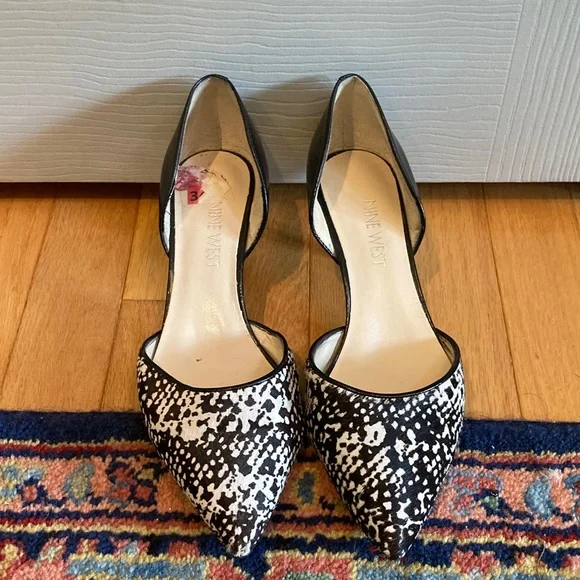 Nine West D’Orsay Pony Leather Kitten Heel Size 6 - Picture 2 of 9